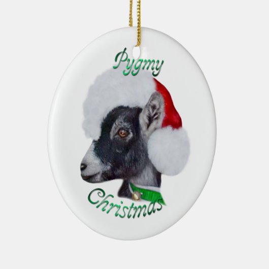 Pygmy Goat Santa Hat-kerstversiering Keramisch Ornament (Rechts)
