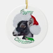 Pygmy Goat Santa Hat-kerstversiering Keramisch Ornament (Voorkant)