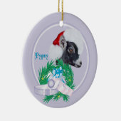 Pygmy Goat Santa Wreath Holiday Ornament (Rechts)