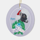 Pygmy Goat Santa Wreath Holiday Ornament (Links)