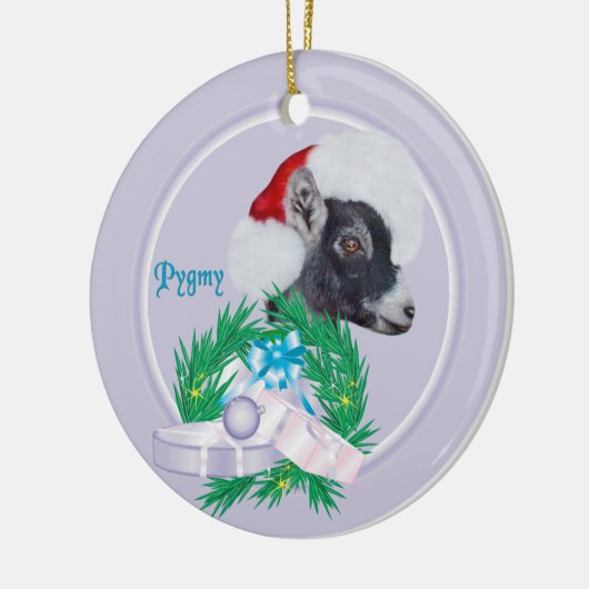 Pygmy Goat Santa Wreath Holiday Ornament (Links)