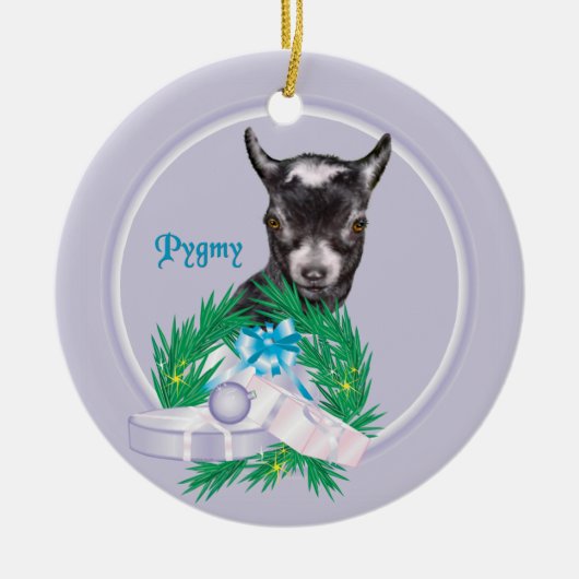 Pygmy Goat Wreath Holiday Ornament (Voorkant)