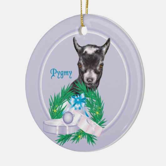 Pygmy Goat Wreath Holiday Ornament (Links)