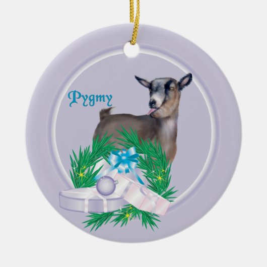 Pygmy Goat Wreath Holiday Ornament (Voorkant)