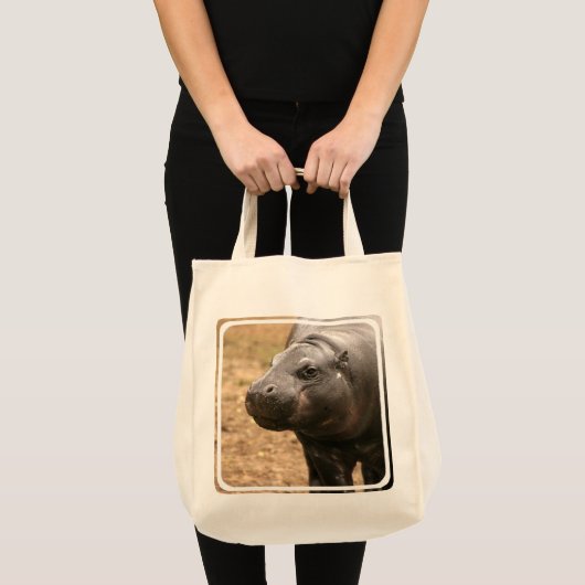 Pygmy Hippo Grocery Canvas tas (Voorkant (product))