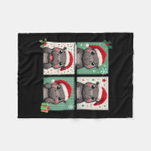 Pygmy Hippo Meme Santa Claus Pet Photobooth Funny Fleece Deken (Voorkant (Horizontaal))