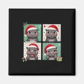 Pygmy Hippo Meme Santa Claus Pet Photobooth Funny Magneet (Voorkant)