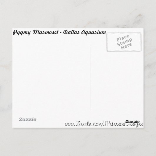 Pygmy Marmoset # 3 Briefkaart (Achterkant)