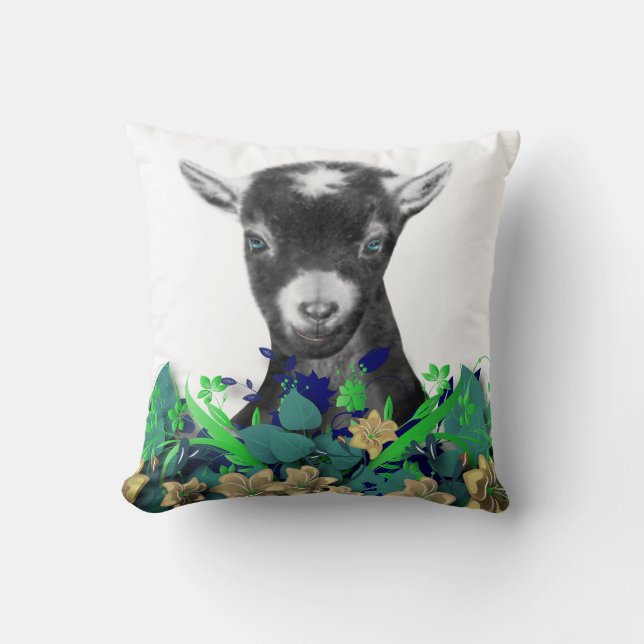 Pygora Goat Drawing Herd Name Goat Pillow Kussen (Voorkant)