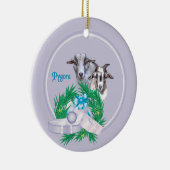 Pygora Goat Wreath Holiday Ornament (Rechts)