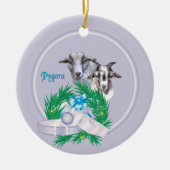 Pygora Goat Wreath Holiday Ornament (Voorkant)