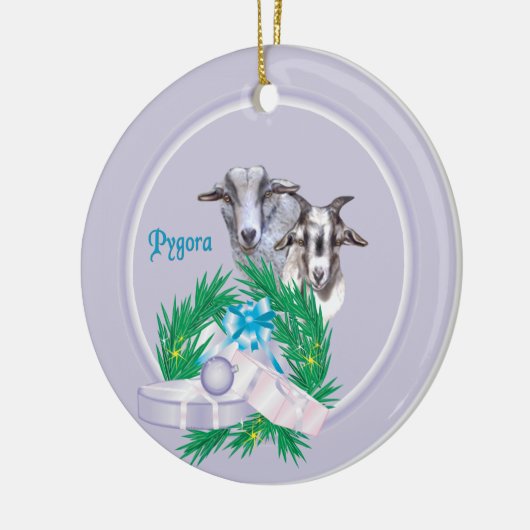 Pygora Goat Wreath Holiday Ornament (Links)