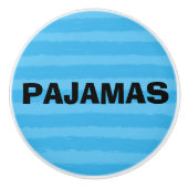 Pyjama blauw Waterverf strepen Keramische Knop (Voorkant)