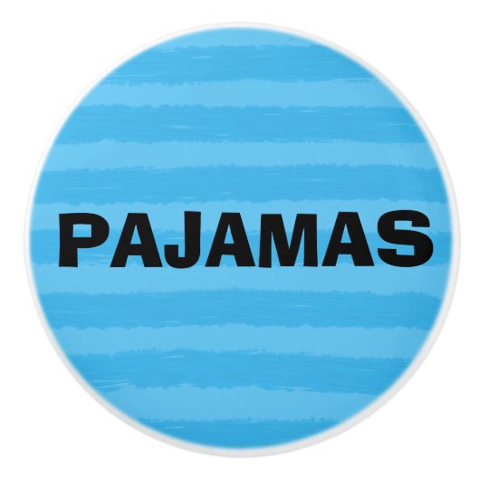 Pyjama blauw Waterverf strepen Keramische Knop (Voorkant)