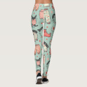 Pyjama broek patroon met grillige karakters leggings (Achterkant)