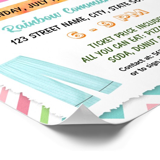 Pyjama dag flyer poster sjabloon (Hoek)