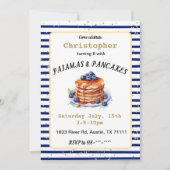 Pyjama en Pannenkoeken Verjaardagsuitnodiging Kaart (Voorkant)