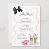 Pyjama en Prosecco Bachelorette Weekend Kaart (Achterkant)