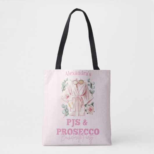 Pyjama en Prosecco Bachelorettefeestje Tote Bag (Voorkant)