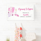 Pyjama en Prosecco Bruidsdouche Roze Decoratie Spandoek (Insitu)