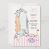 Pyjama en Prosecco Roze Bruids Ondergoed Bruiloftf Kaart (Voorkant)