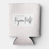 Pyjama Feest Bachelorette Roze Witte Strepen Blikjeskoeler (Voorkant)