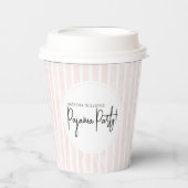 Pyjama Feest Bruidsfeest Roze Strepen Papieren Bekers (Voorkant)