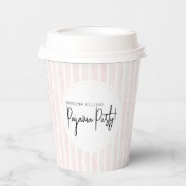 Pyjama Feest Bruidsfeest Roze Strepen Papieren Bekers