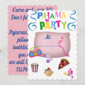 Pyjama feest kaart (Voorkant / Achterkant)