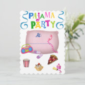 Pyjama feest kaart (Staand voorkant)