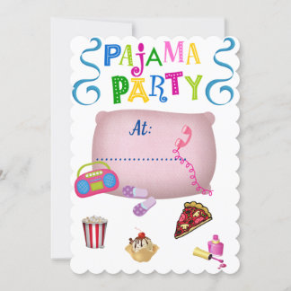 Pyjama feest kaart