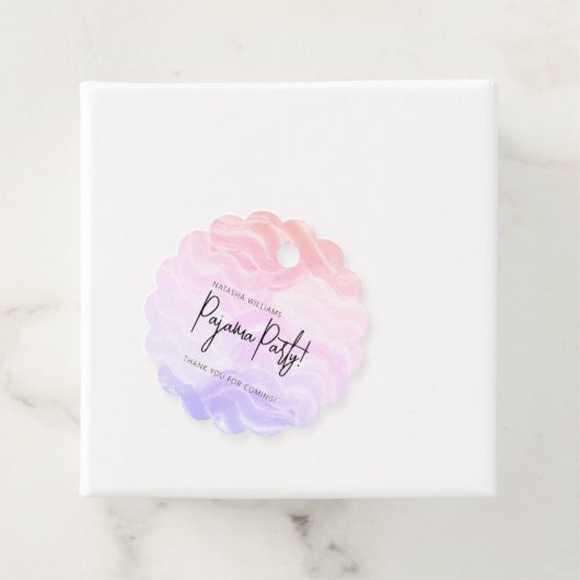 Pyjama Feest Kleurrijke Pastel Elegant  Bedankjes Labels (In situ)
