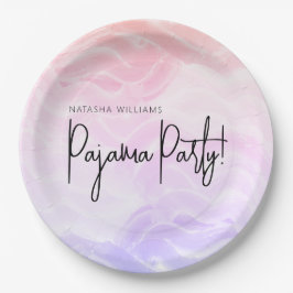 Pyjama Feest Pastel Roze Paars Elegant Papieren Bordje