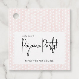 Pyjama Feest Stippen Zacht Roze  Bedankjes Labels