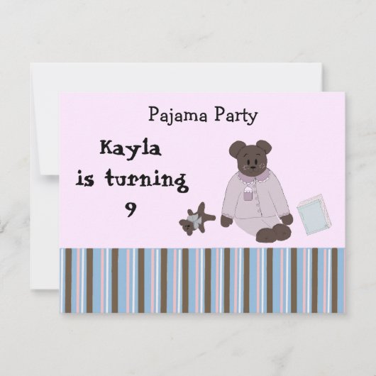 Pyjama Feest Uitnodigingen (Voorkant)