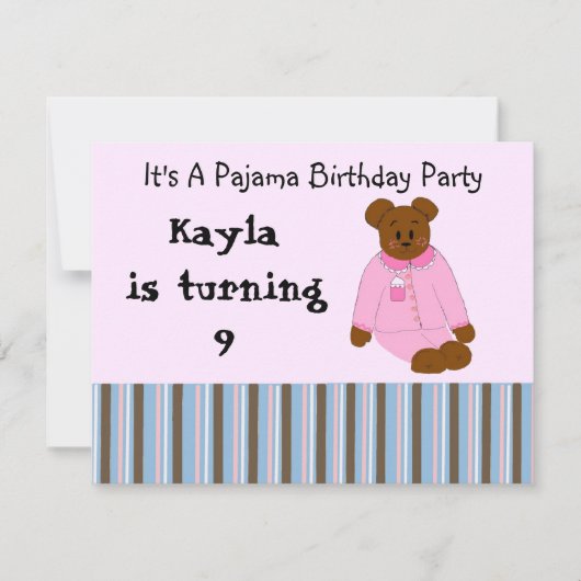 Pyjama Feest Uitnodigingen (Voorkant)