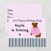 Pyjama Feest Uitnodigingen (Voorkant / Achterkant)