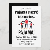 Pyjama Het Is Tijd Voor Een Pyjamafeestje Kaart (Voorkant / Achterkant)