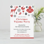 Pyjama Kerst Uitnodigingen Leuke illustratie (Staand voorkant)