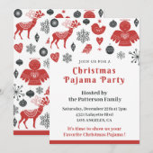 Pyjama Kerst Uitnodigingen Leuke illustratie (Voorkant / Achterkant)