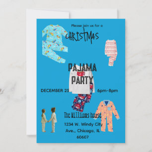 Pyjama Kerstfeest Uitnodiging