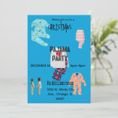Pyjama Kerstfeest Uitnodiging (Staand voorkant)