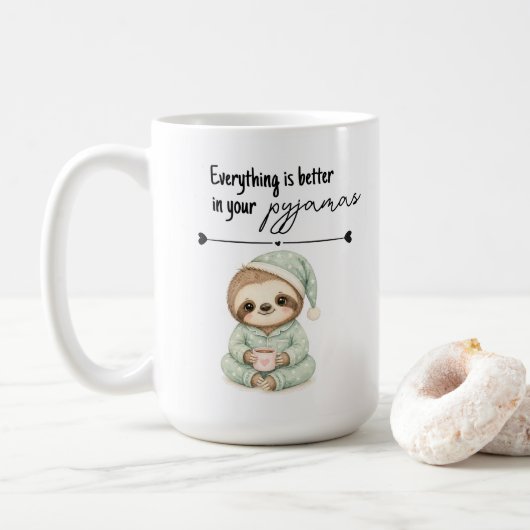 Pyjama Luiaard Alles is Beter Mok Cadeau (Met donut)