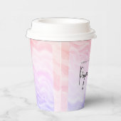 Pyjama Party Pastel Roze Paarse moderne kunst Papieren Bekers (Rechts)