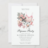 Pyjama Party PJ Lingerie Rozen Chic Vrijgezellenfe Kaart (Voorkant)
