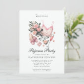 Pyjama Party PJ Lingerie Rozen Chic Vrijgezellenfe Kaart (Staand voorkant)