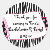 Pyjama Party Ronde Pinks Sticker (Voorkant)