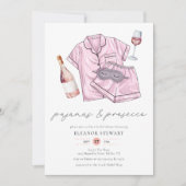 Pyjama Party Slumber PJ Prosecco Vrijgezellenfeest Kaart (Voorkant)