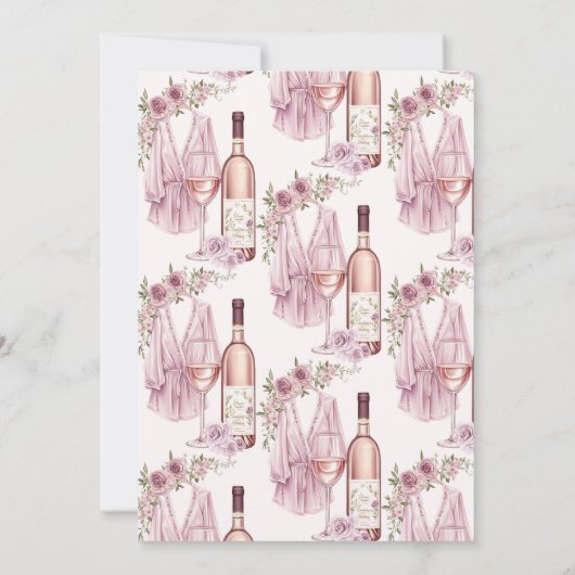 Pyjama Party Slumber PJ Prosecco Vrijgezellenfeest Kaart (Achterkant)