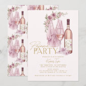 Pyjama Party Slumber PJ Prosecco Vrijgezellenfeest Kaart (Voorkant / Achterkant)